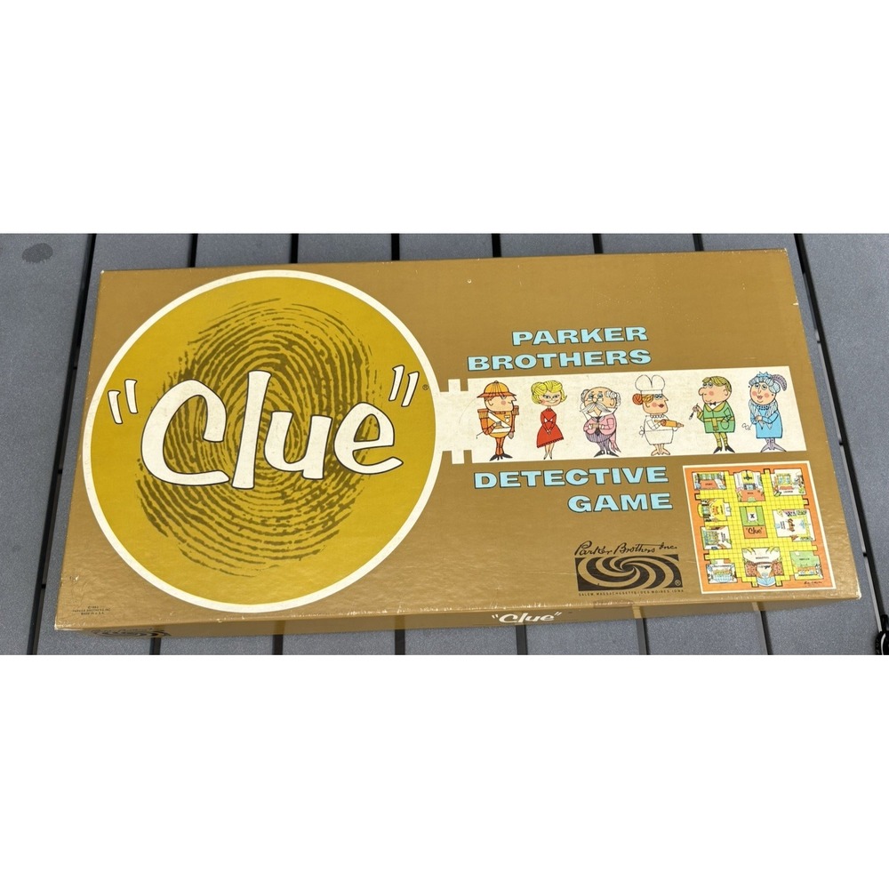 Vintage Parker Brothers detective board game Clue 1963 version complete nice box